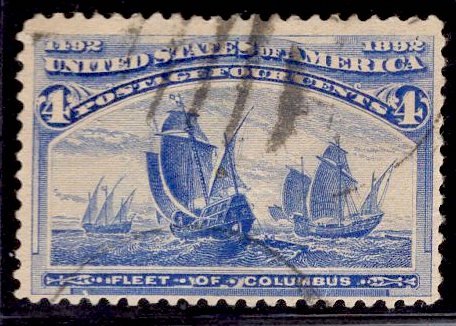 US Stamp #233 4c Columbian USED SCV $8.00