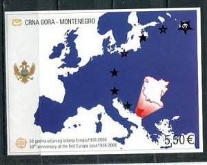 Montenegro Souvenir  Sheet Imperf  MNH 50 anniv of 1st Europa issue 8190