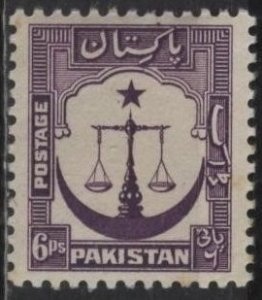 Pakistan 25 (mvlh) 6p scales, star, crescent, purple (1948)