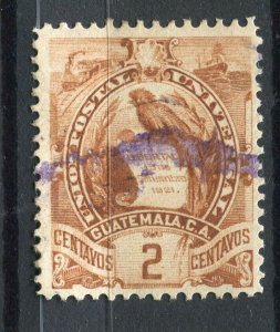 GUATEMALA; 1886 classic Quetzal Coat of Arms issue fine used 2c. value