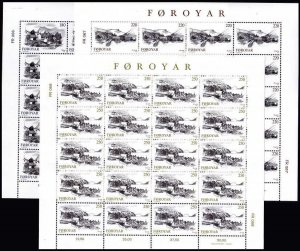 Faroe 83-85 sheets/20,MNH.Michel 72-74.View 1982.Gjogv,Hvalvik.Ingalvur Reyni.