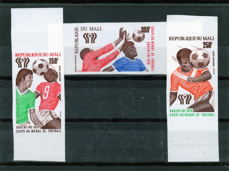 Mali 1978 SG#626/628 World Cup Argentina 78 Set (3) IMPERFORATED MNH VF