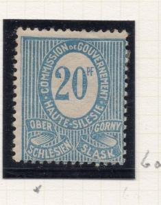 Silesia 1920 Early Issue Fine Mint Hinged 20pf. 215612