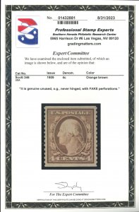 U.S. #346 MINT WITH PSE CERT OG NH