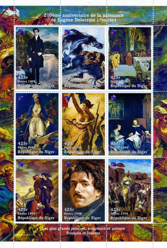 Niger 1998 EUGENE DELACROIX Paintings Sheet Perforated Mint (NH)