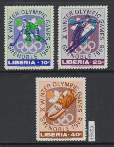 XG-W901 LIBERIA - Olympic Games, 1968 Winter, Grenoble '68, 3 Values MNH Set