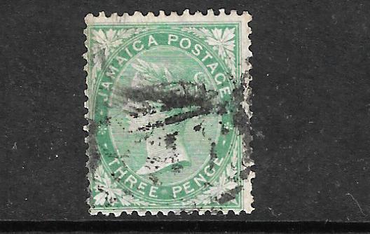 JAMAICA 1870 3d GREEN  QV FU  SG 10