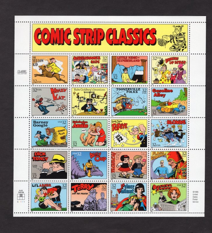 3000 Comic Strip Classics, MNH sheet/20(#S1111)