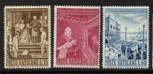 Vatican 281-3 MNH Cardinal Sarto, Venice, Architecture, Boat