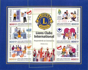 A7556 - GUINE BISSAU - MISPERF ERROR Stamp Sheet -2021 Lions Clubs International-