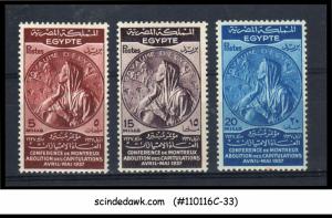 EGYPT - 1937 INTERNATIONAL TREATY SIGNED AT MONTREUX SCOTT#217-219 - 3V - MINT H