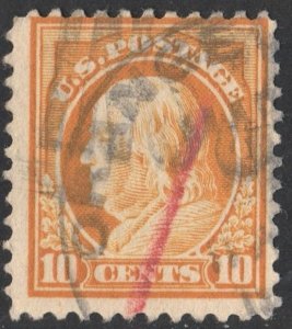 SC#510 10¢ Franklin Single (1917) Used