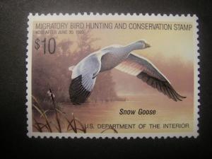 RW55, $10 Snow Goose, MNH Single, Beautiful Duck Stamp