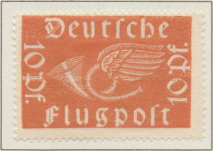 Germany Airmail Deutsche Flugpost 10pf Orange stamp Weimar Rep 1919 SG111
