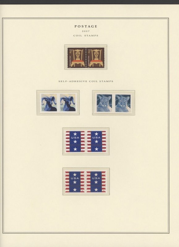 2007 US Complete Commemorative & Definitive Year Set MNH  on Scott Pages