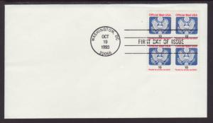 US Official Mail 1993 Uncacheted U/A FDC BIN