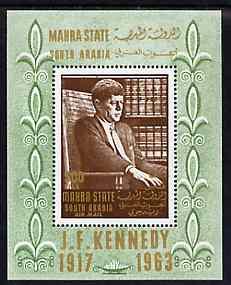 Aden - Mahra 1967 Kennedy perf m/sheet unmounted mint, Mi...