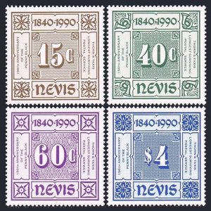 Nevis 601-604,605,MNH.Michel 533-536,Bl.23. Penny Black-150,1990.Thurn & Taxis.