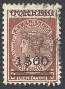 Portugal Sc# 496 Used (a) 1929 1.60e on 5c Liberty