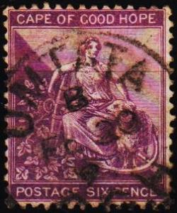 Cape of Good Hope. 1864 6d S.G.52a. Fine Used