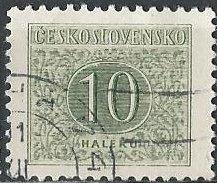 Czechoslovakia J83 (used) 10h numeral, gray green (1955)