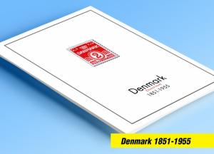 COLOR PRINTED DENMARK [CLASS] 1851-1955 STAMP ALBUM PAGES (27 illustrated pages)