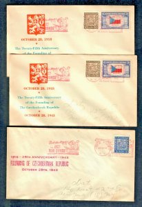 AZ1a (12) Covers  Dietz NYC 25th Anniv.Czech.1943 Slogan  Bonds Meter Label