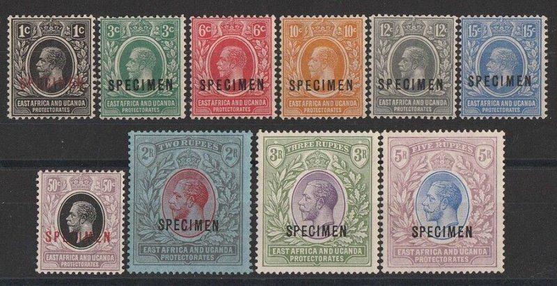 KENYA, UGANDA & TANGANYIKA 1921 KGV set 1c-5R, SPECIMEN. MNH **. 