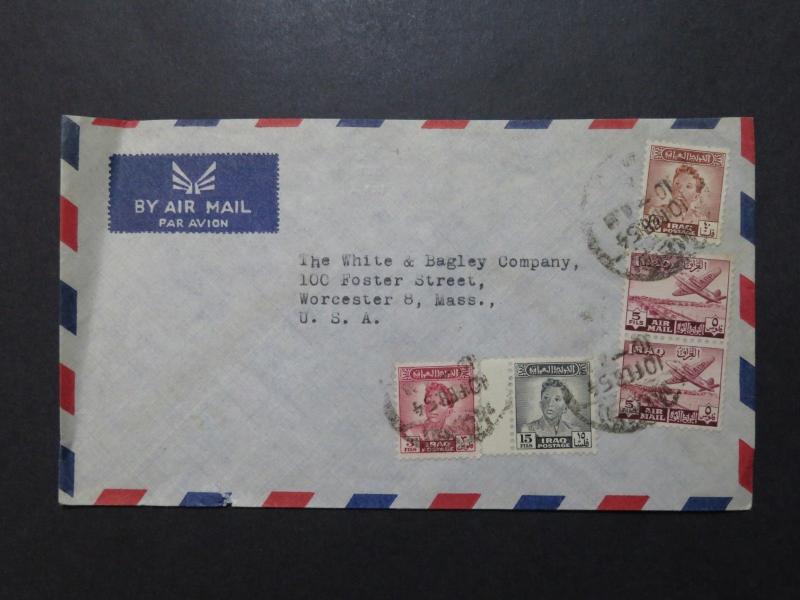 Iraq 1954 Airmail Cover to USA / Light Crease - Z8526