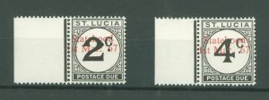 St. Lucia #J11-J12 var Mint (NH) Single