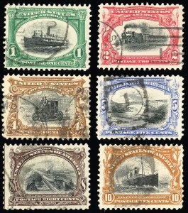 US Stamps # 294-9 Pan American Used F-VF Set Scott Value $119.00