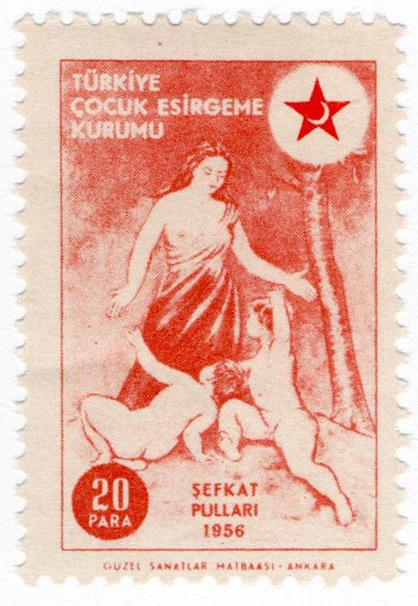 (I.B) Turkey Cinderella : Red Crescent Fund 20pi (1956)