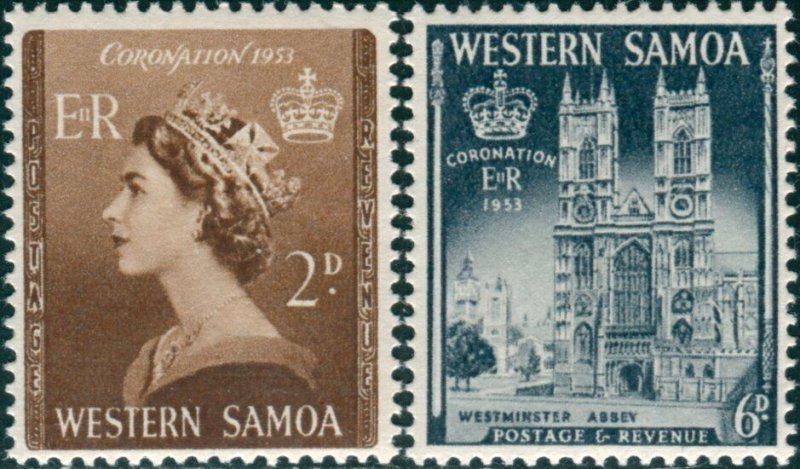 Samoa 1953 SG229-230 QEII Coronation set MNH