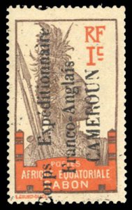 French Colonies, Cameroon #102 Cat$110, 1915 1c chocolate and orange, dried g...