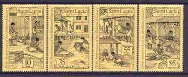 St Lucia 1984 Abolition of Slavery set of 4 opt'd SPECIME...