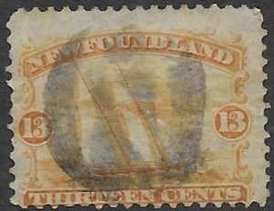 Newfoundland 30  1865 13 cent fine used