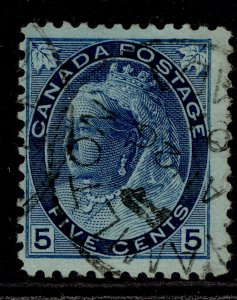 CANADA QV SG146, 5c deep blue/bluish, FINE USED.