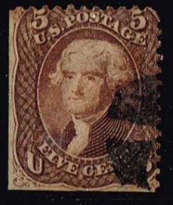 US 1862,Sc.#75 used, Thomas Jefferson (1743-1826)