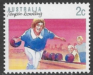 AUSTRALIA 1989 2c BOWLING P.14x14 1/2 SPORTS Issue Sc 1107 MNH