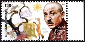 ARMENIA 2020-14 ART Literature. Khnkoyan - 150, Writer. Cat Bird Fox, MNH