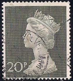 Great Britain #636 20P Queen Elizabeth 2, used F-VF