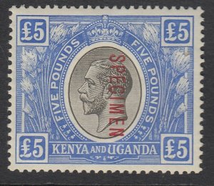 SG 99s KUT 1922-27. £5 black & blue, overprinted specimen. A pristine very...
