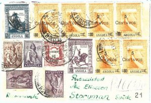 73757 - ANGOLA - POSTAL HISTORY - fantastic franking on COVER to SWEDEN 1963