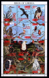 Liberia 1994 Birds Complete Mint MNH Sheet SC 1161 SG 1243-1254 CV £33