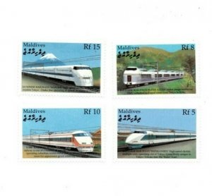 Maldives - Trains - Set of 4 Stamps - Scott #2438-41 - MNH