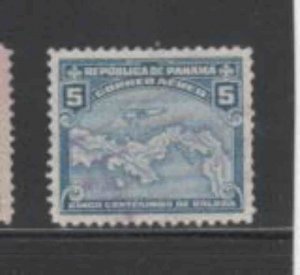 PANAMA #C10 1930 5c AIRPLANE OVER PANAMA F-VF USED