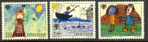 FAROE ISLANDS 1979 International Year of the Child Set Sc 45-47 MNH