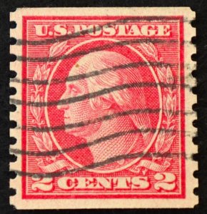 U.S. Used Stamp Scott #492 2c Washington Coil, Superb. Wave Cancel. A Gem!