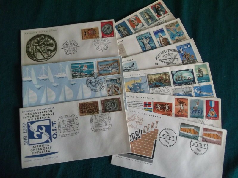 Greece 1969 year set official FDC's.