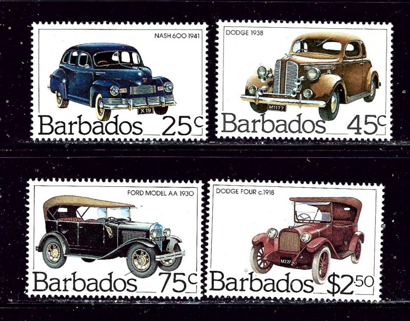 Barbados 610-13 MNH 1983 Vintage Cars